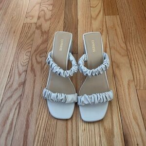 Express Women's White Ruffle Strap Sandals